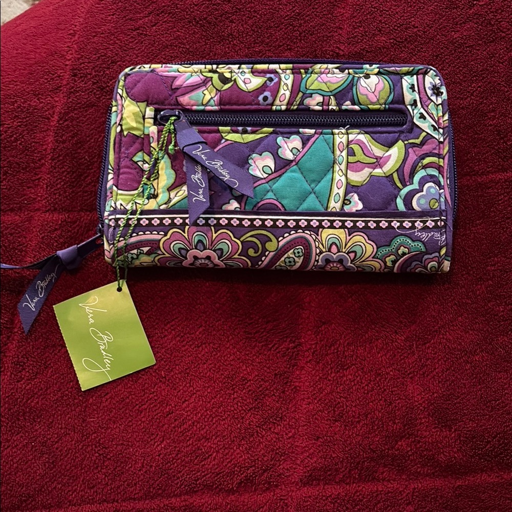 NWT Vera Bradley Purple Floral Wallet - Picture 2 of 4